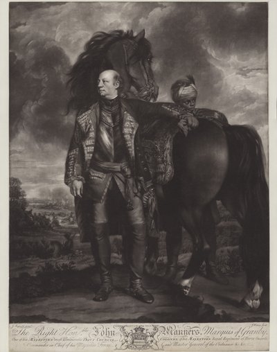 John Manners, markies van Granby (mezzotint) door James Watson