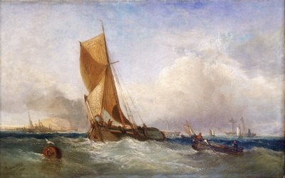 Een zeilschip van de Theems (Engeland), voor transport en handel langs de rivier en aan de oostkust door James Webb