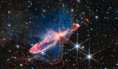 Herbig-Haro 46/47 (NIRCam Beeld) door James Webb Space Telescope (NASA)