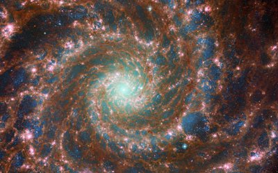 De Fantoomgalaxie Over het Spectrum door James Webb Space Telescope (NASA)