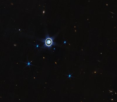 Uranus (NIRCam Kompasbeeld) Onaangetekend door James Webb Space Telescope (NASA)