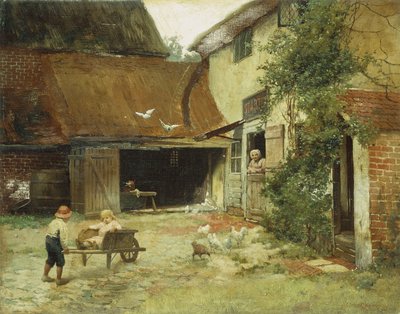 Een huisje in Brooklyn door James Wells Champney