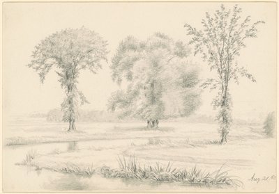 Landschap met drie bomen door James Wells Champney