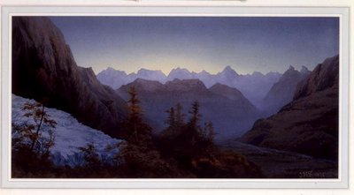 Dageraad in de Alpen door James Whittet Smith