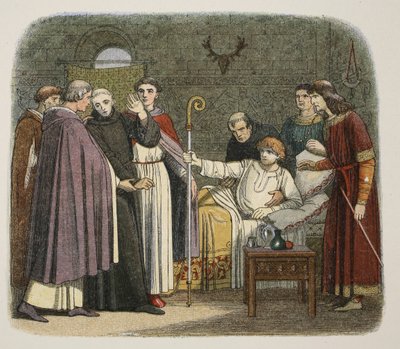 Anselmus benoemd tot aartsbisschop van Canterbury door Willem II, 1093, uit A Chronicle of England BC 55 to AD 1485, uitgegeven Londen, 1863 door James William Edmund Doyle