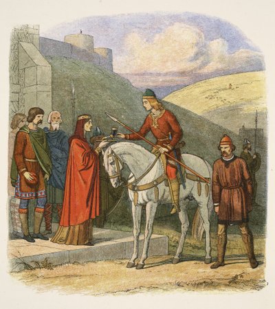 Edward vermoord in Corfe, 18 maart 978, uit Een kroniek van Engeland BC 55 tot AD 1485, pub. Londen, 1863 door James William Edmund Doyle