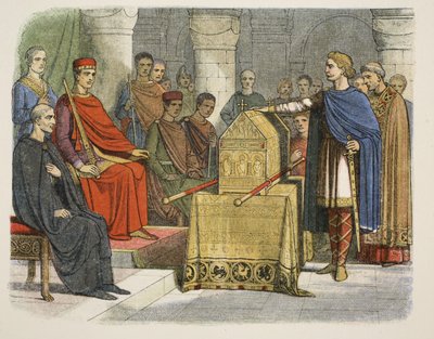Harold II zweert trouw aan Hertog Willem van Normandië door James William Edmund Doyle