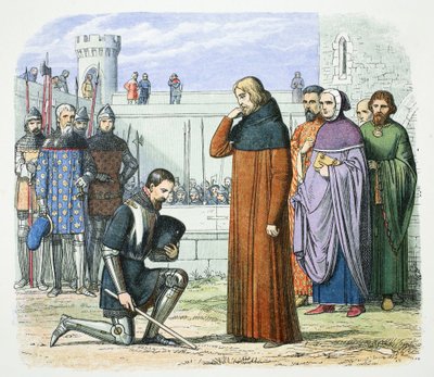 Henry Bolingbroke eist de troon van Richard II van Engeland, Flint, Wales, 1399, 1864 door James William Edmund Doyle