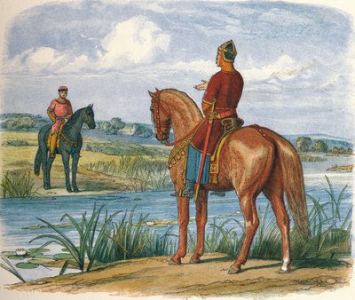 Henry en Stephen overleggen over de Theems door James William Edmund Doyle
