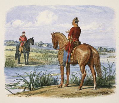 Henry en Stephen overleggen over de Theems, uit A Chronicle of England BC 55 to AD 1485, pub. Londen, 1863 door James William Edmund Doyle