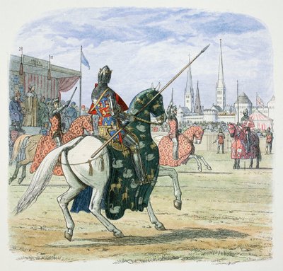 Koning Richard II stopt het duel tussen de Hertogen van Hereford en Norfolk, 1398 1864 door James William Edmund Doyle