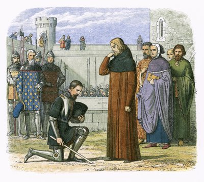 Ontmoeting van Richard II en Henry Bollinbroke waarbij Henry de troon eist door James William Edmund Doyle