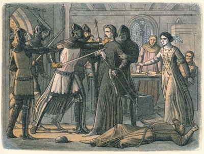 Mortimer gevangen genomen door de koning, 1325, 1864 door James William Edmund Doyle
