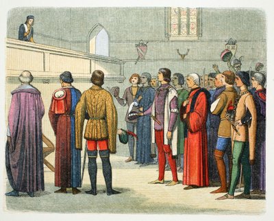 Richard, hertog van Gloucester uitgenodigd om de kroon aan te nemen door James William Edmund Doyle