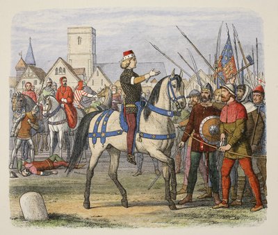 Richard neemt het bevel over de rebellen in de Boerenopstand, uit A Chronicle of England BC 55 to AD 1485, pub. London door James William Edmund Doyle