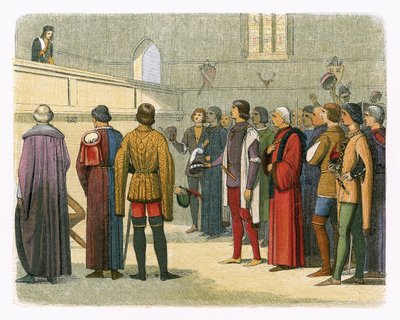 Richard uitgenodigd om de kroon op zich te nemen door James William Edmund Doyle