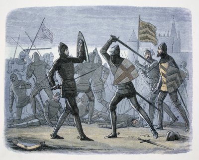 Het beleg van Calais, Frankrijk, 1346-1347, 1864 door James William Edmund Doyle