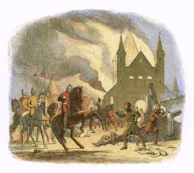 Willem I ontvangt een dodelijke verwonding bij Mantes door James William Edmund Doyle