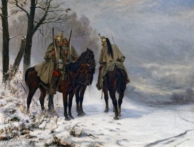 Drakenpatrouille in het veld in 1870, ca. 1890 door James William Walker