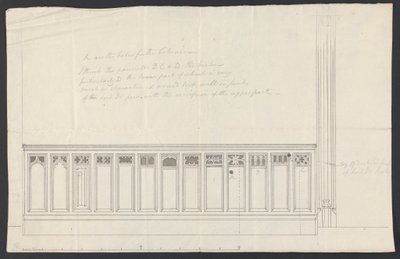 Cobham Hall, Kent: Ontwerp voor panelen van een bank door James Wyatt