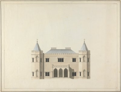 Vijf Ontwerpen voor een Huis in Gotische Stijl: Elevatie door James Wyatt