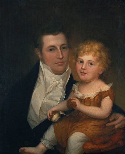 Portret van Dr. Samuel Simes en zijn dochter, Mary Jane door James the Elder Peale