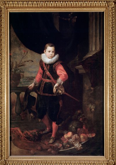 Portret van een jonge man met zwaard door Jan Roos