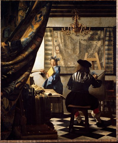 De kunst van het schilderen of Schilder in zijn atelier door Jan (1632 75) Vermeer