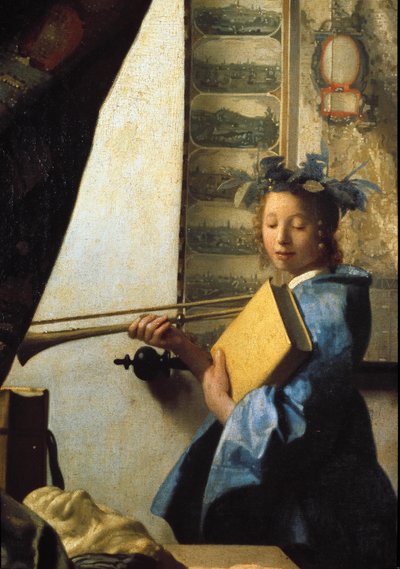 De Kunst van het Schilderen (detail) door Johannes Vermeer