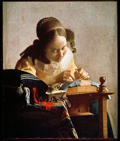 De kantwerkster, c.1658-1660 door Jan (1632 75) Vermeer