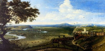 Uitzicht op Nottingham vanuit het oosten, ca. 1695 door Jan (attr.to) Siberechts