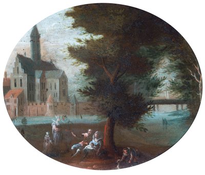 Scène in een park door Jan (follower of) Brueghel