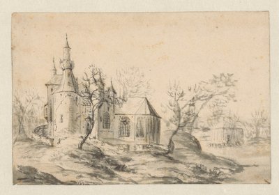 Kerk op een heuveltje door Jan Abrahamsz. Beerstraten