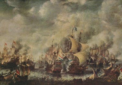 Zeeslag Tussen de Engelsen en Nederlanders bij Ter Heyde, Augustus, 1653, 1914 door Jan Abrahamsz. Beerstraten