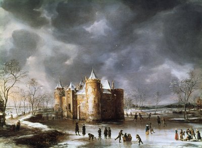 Het Kasteel van Muiden in de Winter, 1658 door Jan Abrahamsz. Beerstraten