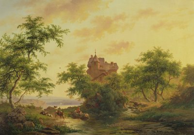 Landschap door Jan Adam Janszoon Kruseman