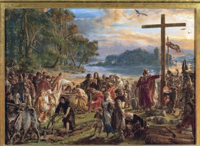 De kerstening van Polen, 966 door Jan Alojzy Matejko