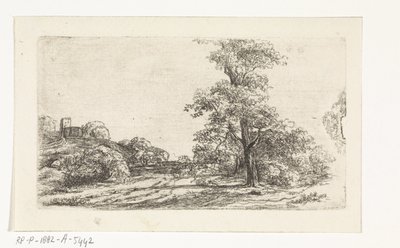 Landschap met een boom door Jan Andries Töpfer