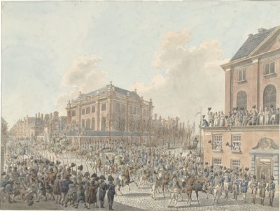 De inkomst te Amsterdam van Lodewijk Napoleon op 20 april 1808 door Jan Anthonie Langendijk Dzn (signed by artist)