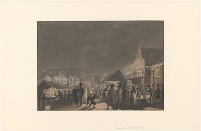 Kermis op de Botermarkt te Amsterdam, 1810 door Jan Anthonie Langendijk Dzn