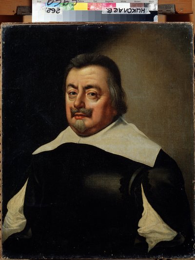 Portret van een man met harnas door Jan Anthonisz. van Ravesteyn