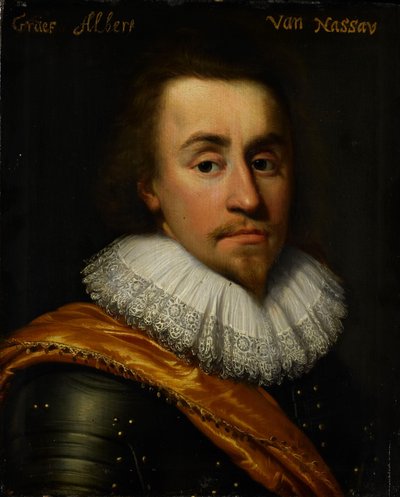 Portret van Albert, Graaf van Nassau-Dillenburg door Jan Antonisz van Ravesteyn (workshop of)