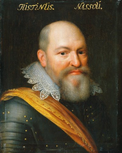 Portret van Justinus van Nassau, onwettige zoon van Prins Willem I en Eva Elinx door Jan Antonisz van Ravesteyn (workshop of)