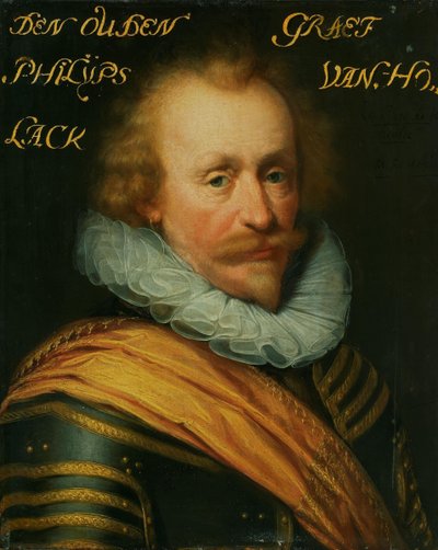 Portret van Philips, Graaf van Hohenlohe zu Langenburg door Jan Antonisz van Ravesteyn (workshop of)