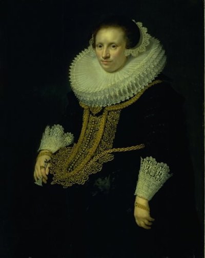 Portret van een dame door Jan Antonisz. van Ravesteyn