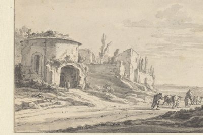 Gezicht op S. Teodoro in Rome door Jan Asselijn