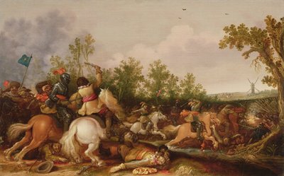Een cavalerieschermutseling door Jan Asselyn