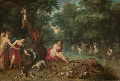 Badenimfen door Jan and Balen Hendrik van Brueghel