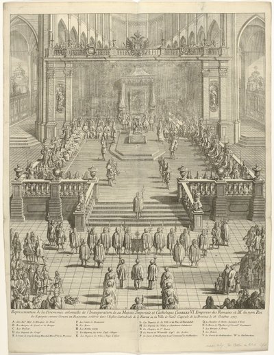 Inhuldiging van keizer Karel VI als graaf van Vlaanderen te Gent, 1717 door Jan Baptist Berterham