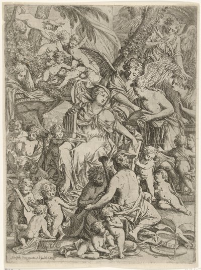 H. Cecilia met orgel in de hand door Jan Baptist Herregouts